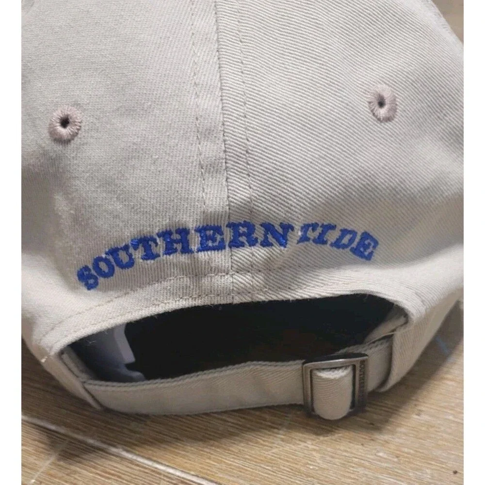 Southern Tide Hat Cap Strap Back Mens Large Beige Skipjack Fish Baseball Twill